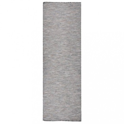 Gossi covor de exterior, maro şi albastru, 80x250 cm, tesatura plata foto