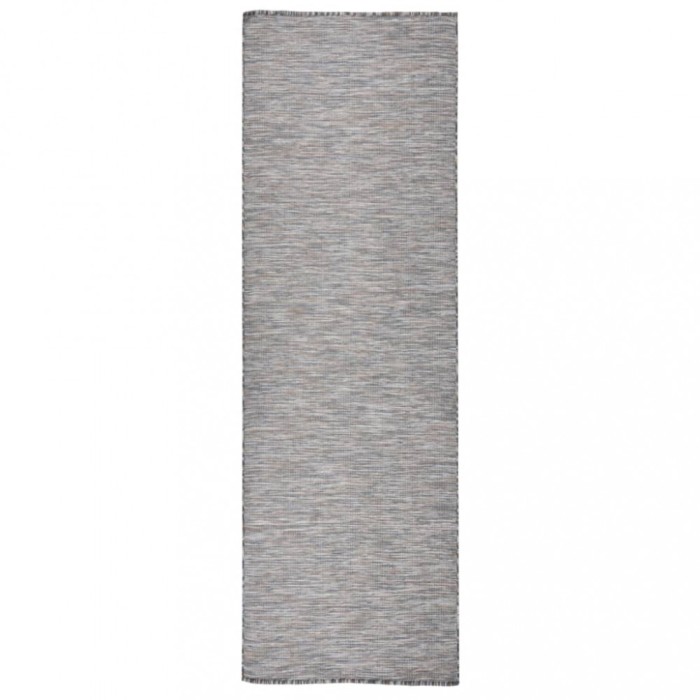 Gossi covor de exterior, maro şi albastru, 80x250 cm, tesatura plata