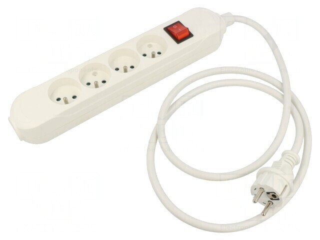 Prelungitor 4 Prize PVC Alb 1,5m 16A