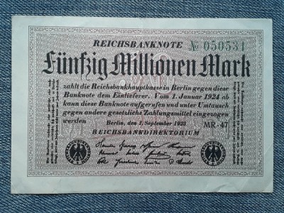 50000000 Mark 1923 Germania / 50 milioane marci 50.000.000/ seria 050531 foto