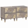 VidaXL Dulap de noapte 2 pcs Gri 40 x 33 x 46 cm Lemn masiv de mango