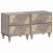 vidaXL Dulap de noapte 2 pcs Gri 40 x 33 x 46 cm Lemn masiv de mango 4018771
