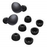 Set 6 Eartip kwmobile pentru Samsung Galaxy Buds 2, Spuma cu memorie, Negru, 60669.01