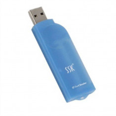 Card reader SSK SCRS028 USB 2.0 CF Blue foto