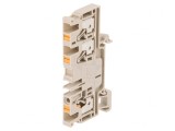 Bornă cu arc bej 4mm2 1 pistă 3 borne
