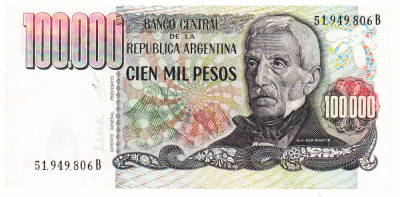 Argentina 100 000 Pesos 1979-83 P-308 Seria 51949806 foto