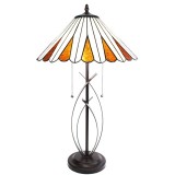 Cumpara ieftin Veioza decorativa sticla bej maro polirasina Tiffany 41x69 cm