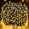 Instalatie Craciun Liniara, Interior/exterior, 8 jocuri de lumini, 30 m, 400 Led-uri, Alb cald
