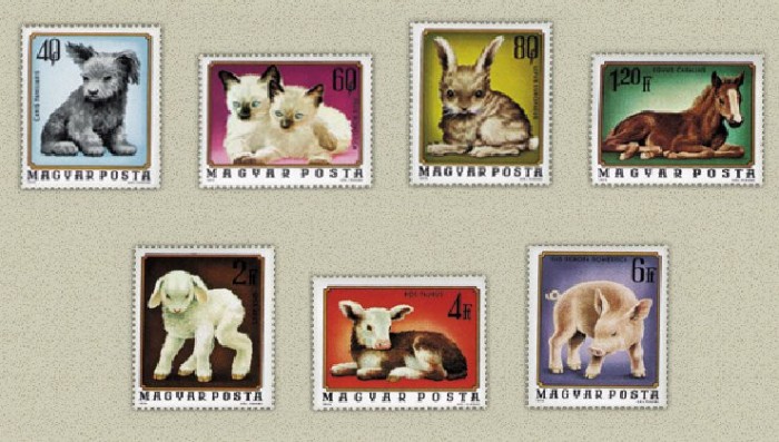 Ungaria 1974 - Pui de animale, serie neuzata