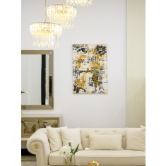 A Man Lost in the Storm &ndash; pictură abstractă, tehnică mixtă, lucrare unicat