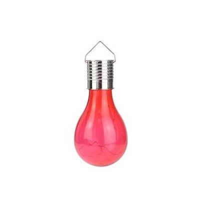 Lampa Solara LED Decorativa sub forma de Bulb, pentru exterior, suspendata, IP65, Ultron Rosu, Flippy foto