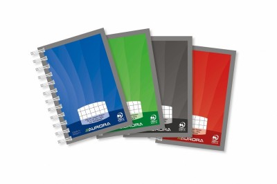 Caiet cu spirala, A7, 50 file - 90g/mp, coperti carton lucios, AURORA Mano - foto