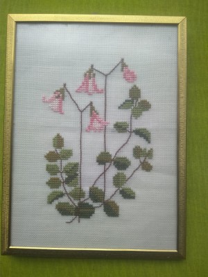 Tablou inramat, goblen cu flori foto