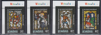 ROMANIA 2011 LP 1910 VITRALII MUZEU ARTA FURNICA-MINOVICI SERIE MNH foto