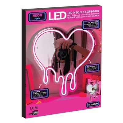 Oglinda Inima cu LED Neon 45.7x61cm foto