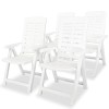 Gossi scaune de gradina rabatabile, 4 buc., alb, plastic