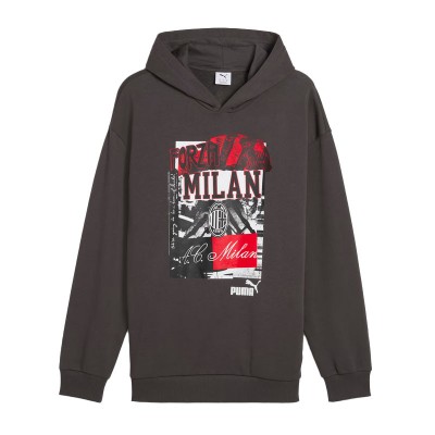 AC Milan hanorac de bărbați cu glugă ftblNRGY gray - XXL foto