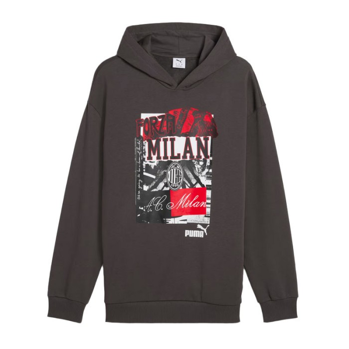 AC Milan hanorac de bărbați cu glugă ftblNRGY gray - XXL