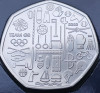 50 pence 2020 Marea Britanie, Team GB Olympics 2020, rară, Bunc, Coincard, Europa