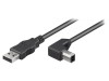 Cablu USB 2.0 A-B Unghi 2m Negru, Goobay