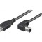 Cablu USB 2.0 A-B Unghi 2m Negru