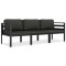 Gossi set mobilier de gradina cu perne, 3 piese, antracit, aluminiu