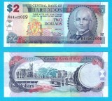 Barbados (p#66) 2 Dollars 2007 UNC 'Pește Zburător' serie: H449620xx; (ROG CITITI DETALIILE!)