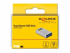 Stick 3.2 Gen 1 cu carcasa metalica 128GB, Delock 54072