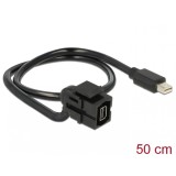 Modul Keystone mini Displayport M-T 110 grade cu cablu, Delock 86374
