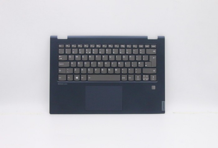 Carcasa superioara cu tastatura palmrest Laptop, Lenovo, IdeaPad C340-14API Type 81N6, 5CB0U42246, AP2GA000C20, cu slot fingerprint, iluminata, albast
