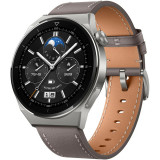 Ceas smartwatch Huawei Watch GT 3 PRO, Leather Strap, Gray