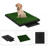 Toaletă Animale Companie vidaXL cu Gazon Artificial 63x50cm, Tava Detașabilă, Ușor de Curățat, Verde/Negru, WC Dresaj Caini