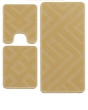 Set covorase baie 3 piese, Model Geometric, Bej 60x100cm