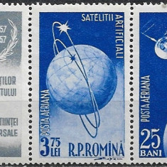 B1268 - Romania 1957 - Satelitii 2v.+vigneta neuzat,perfecta stare