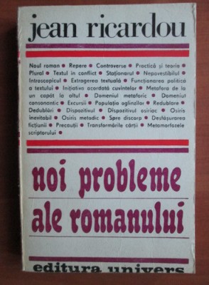 Jean Ricardou - Noi probleme ale romanului foto