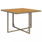 Cumpara ieftin Masa gradina, bej, 109x107x74 cm, poliratan/ lemn masiv acacia