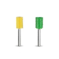 Biax sculptura lemn SABURR - cap cilindric 6,4 mm capăt neted, Granulatie Saburr FINA - GALBENA
