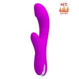 Vibrator Pretty Love Cornelius, 12 Moduri Vibratii, Functie Incalzire, Silicon, Mov, 21.2 cm