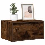 Cumpara ieftin Noptiere montate pe perete cu lumini LED, 2 buc.,stejar fumuriu