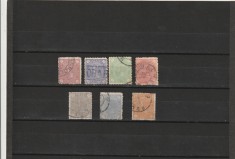 RO - 1890/91 LP 47 CAROL I CIFRA IN 4 COLTURI FARA FILIGRAN SERIE STAMPILATA