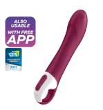 Vibrator Punctul G cu Incalzire Big Heat Bluetooth Control Free App Silicon USB 22 cm, Satisfyer