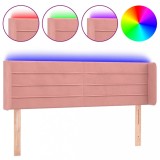 Cumpara ieftin Tablie de pat cu LED, roz, 147x16x78/88 cm, catifea