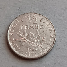 M3 C50 35 - Moneda foarte veche - Franta - 1/2 franci - 1986