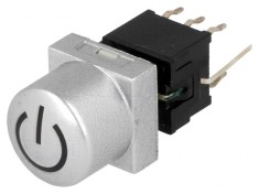 Tastatură Comutator cu LED Argintiu DPDT 0.1A 30VDC