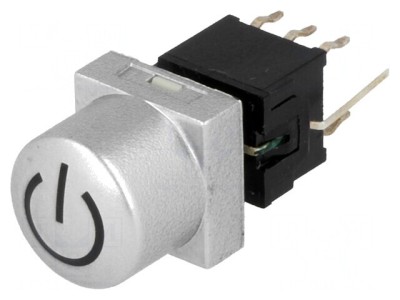 Tastatură Comutator cu LED Argintiu DPDT 0.1A 30VDC foto