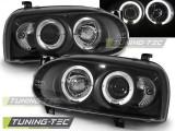 Faruri VW Golf 3 Angel Eyes look negru cu lupa NOU