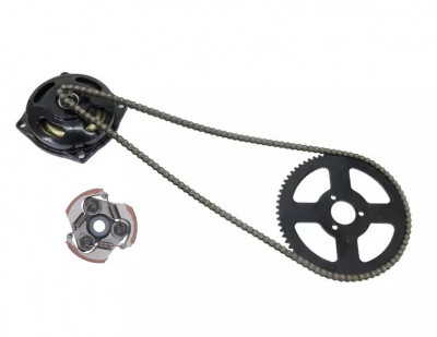 Oala 7 Dinti + Pinion + Lant Transmisie Pocket Bike Mini ATV - 69 zale - 25H foto