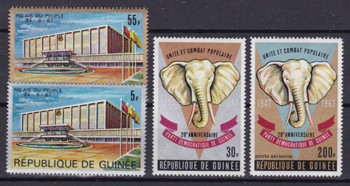 Guineea 1967 fauna MI 443-446 MNH