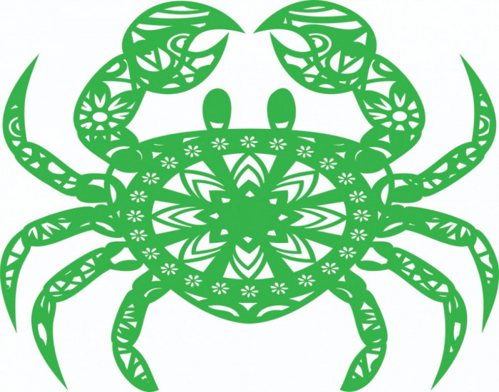 Sticker decorativ, Mandala, Rac, Verde, 76 cm, 7296ST-2
