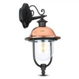 Lampa de gradina montaj perete soclu e27 - negru, V-TAC